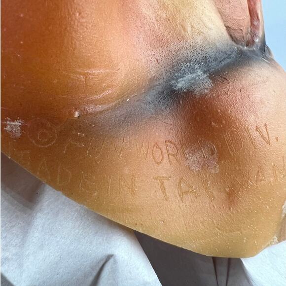 Vintage Scary Upside Down Nose Purple Hair Latex Mask Halloween Costume Creepy - Picture 4 of 8